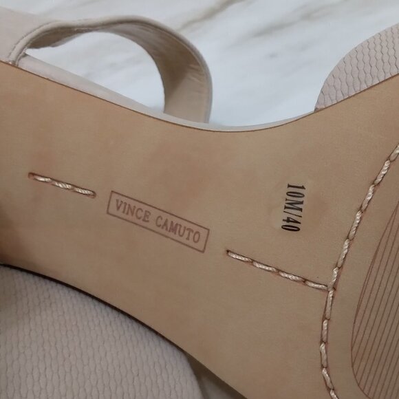 Vince Camuto |  Shelbin 3 Tan Suede Ankle Strap Sandal Size Block Heel | Size10M - Picture 10 of 15